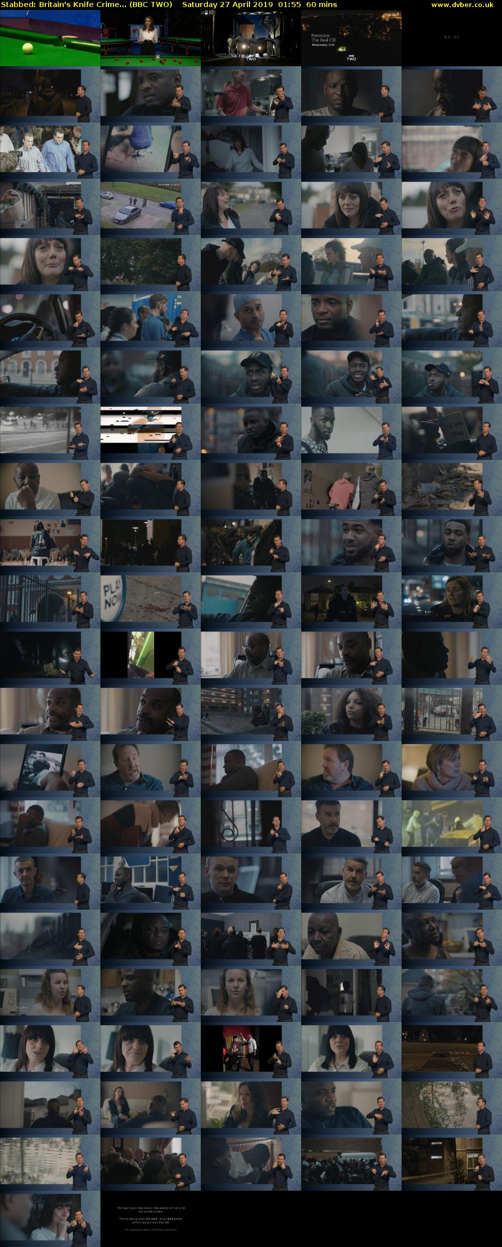 Stabbed: Britain's Knife Crime... (BBC TWO) Saturday 27 April 2019 01:55 - 02:55