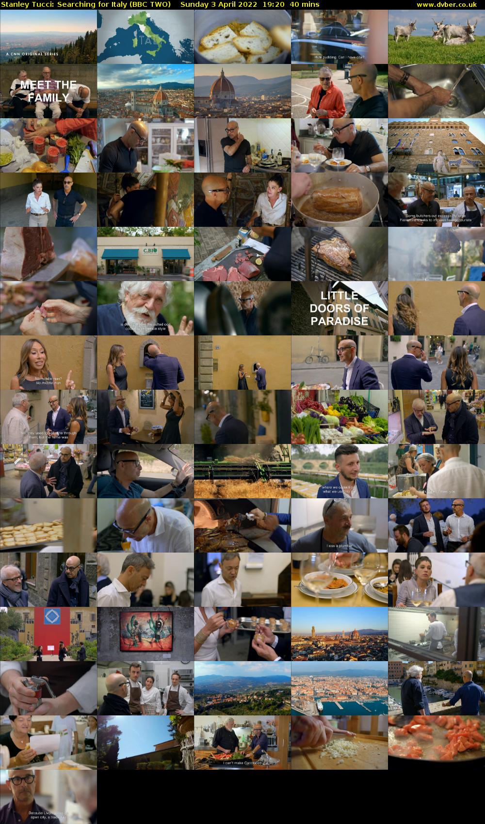 Stanley Tucci: Searching For Italy (BBC TWO) Sunday 3 April 2022 19:20 - 20:00