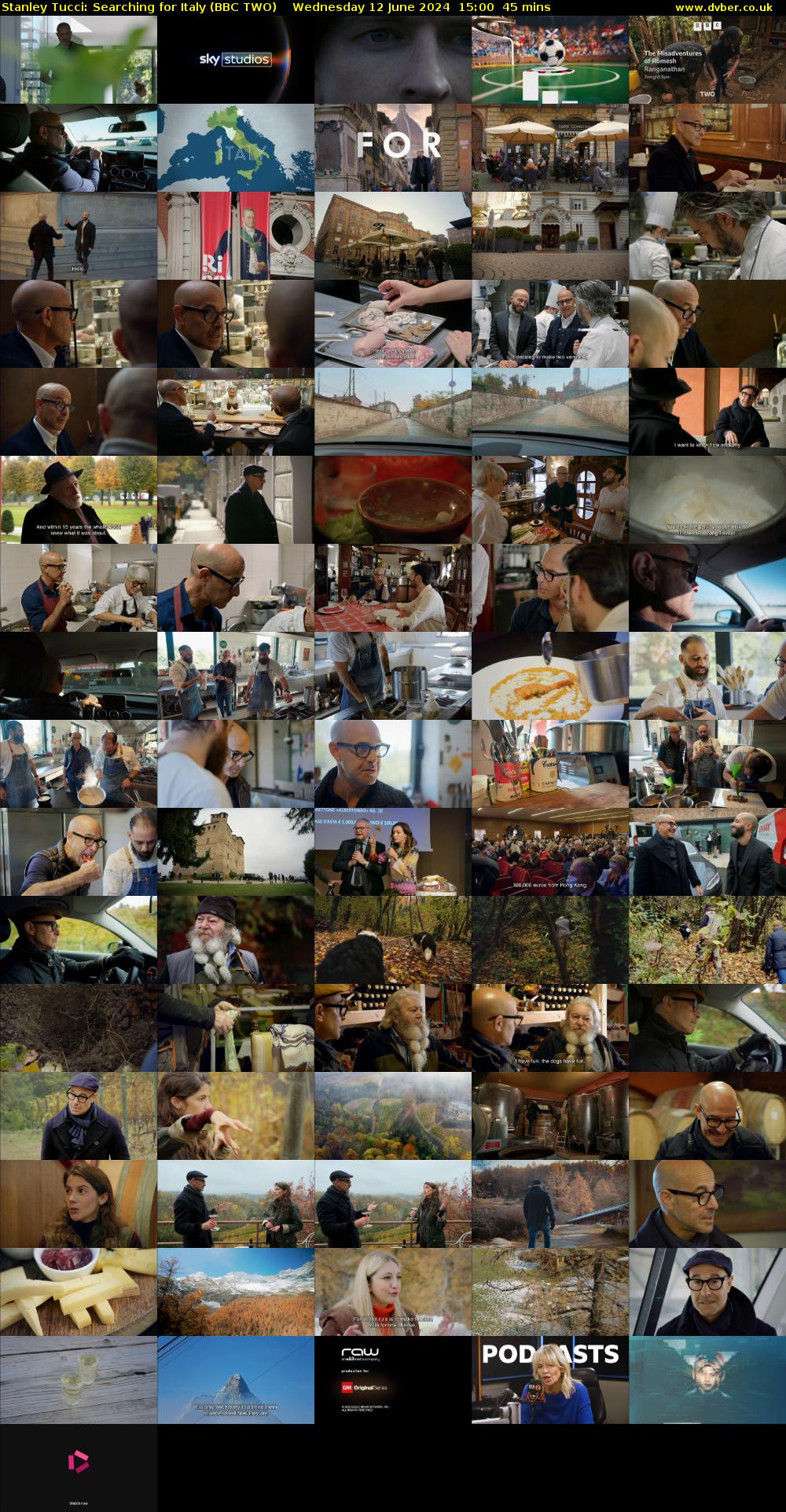 Stanley Tucci: Searching For Italy (BBC TWO) Wednesday 12 June 2024 15:00 - 15:45