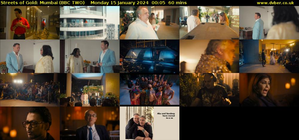 Streets of Gold: Mumbai (BBC TWO) Monday 15 January 2024 00:05 - 01:05