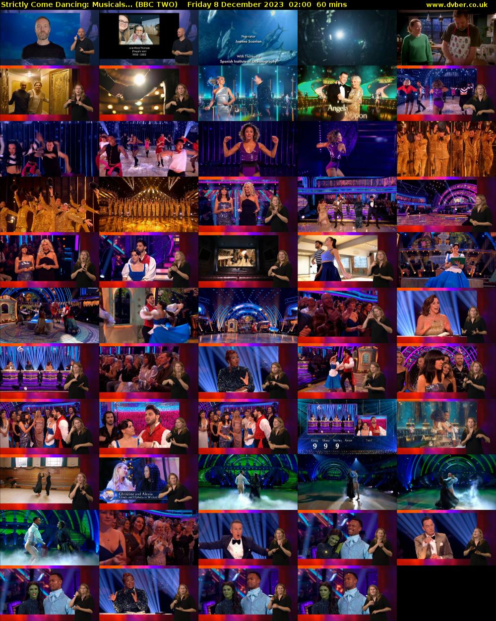 Strictly Come Dancing: Musicals... (BBC TWO) Friday 8 December 2023 02:00 - 03:00