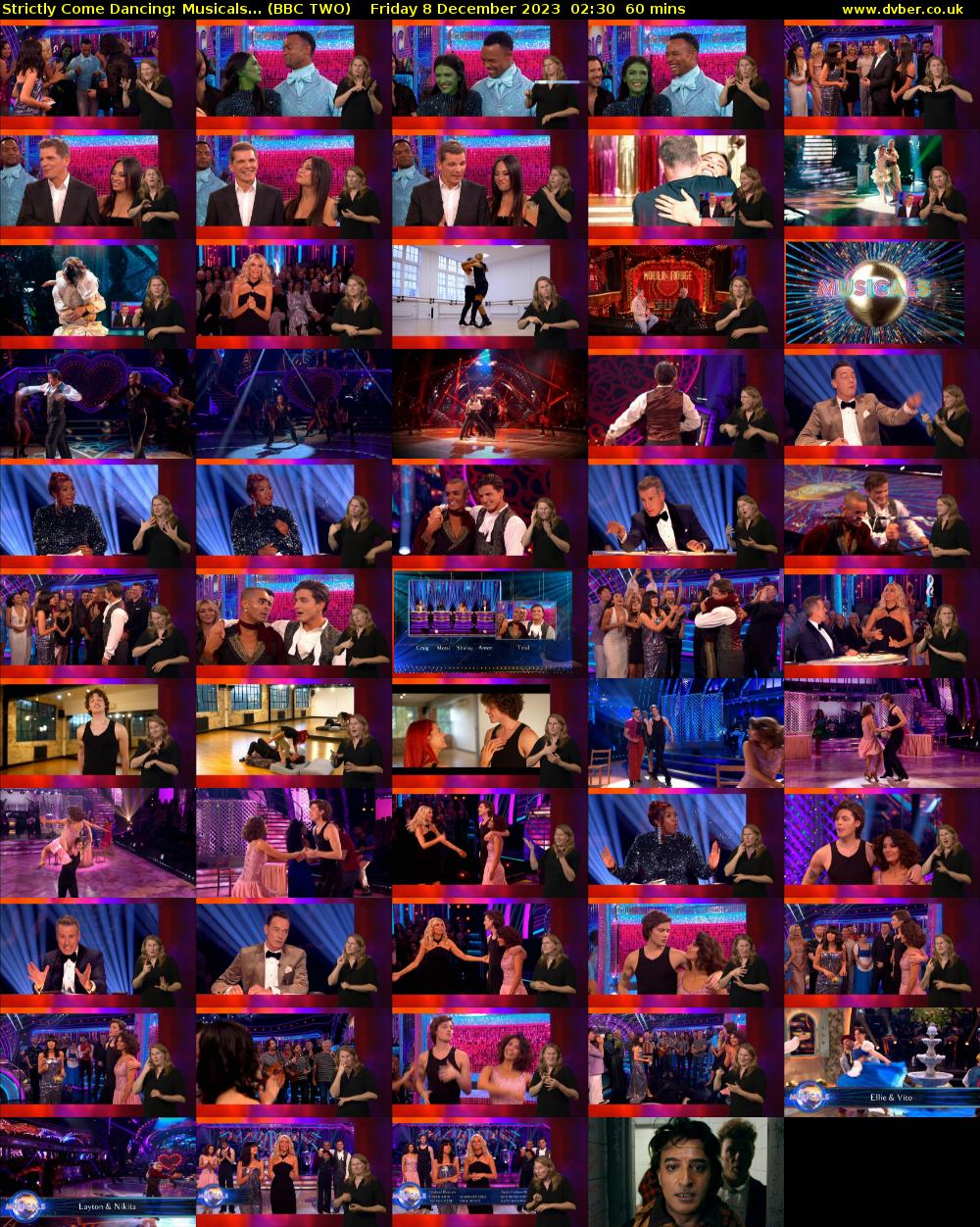 Strictly Come Dancing: Musicals... (BBC TWO) Friday 8 December 2023 02:30 - 03:30