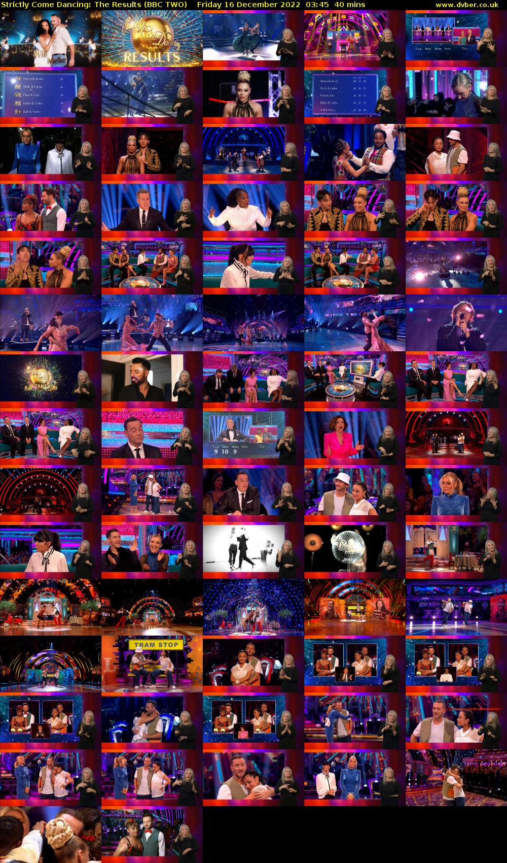 Strictly Come Dancing: The Results (BBC TWO) Friday 16 December 2022 03:45 - 04:25