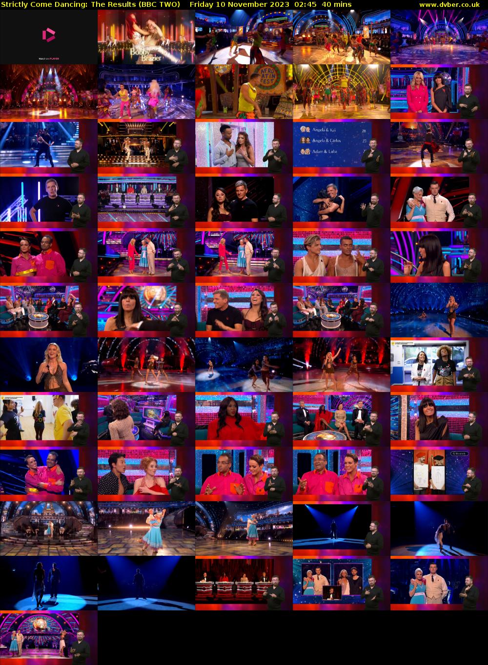 Strictly Come Dancing: The Results (BBC TWO) Friday 10 November 2023 02:45 - 03:25