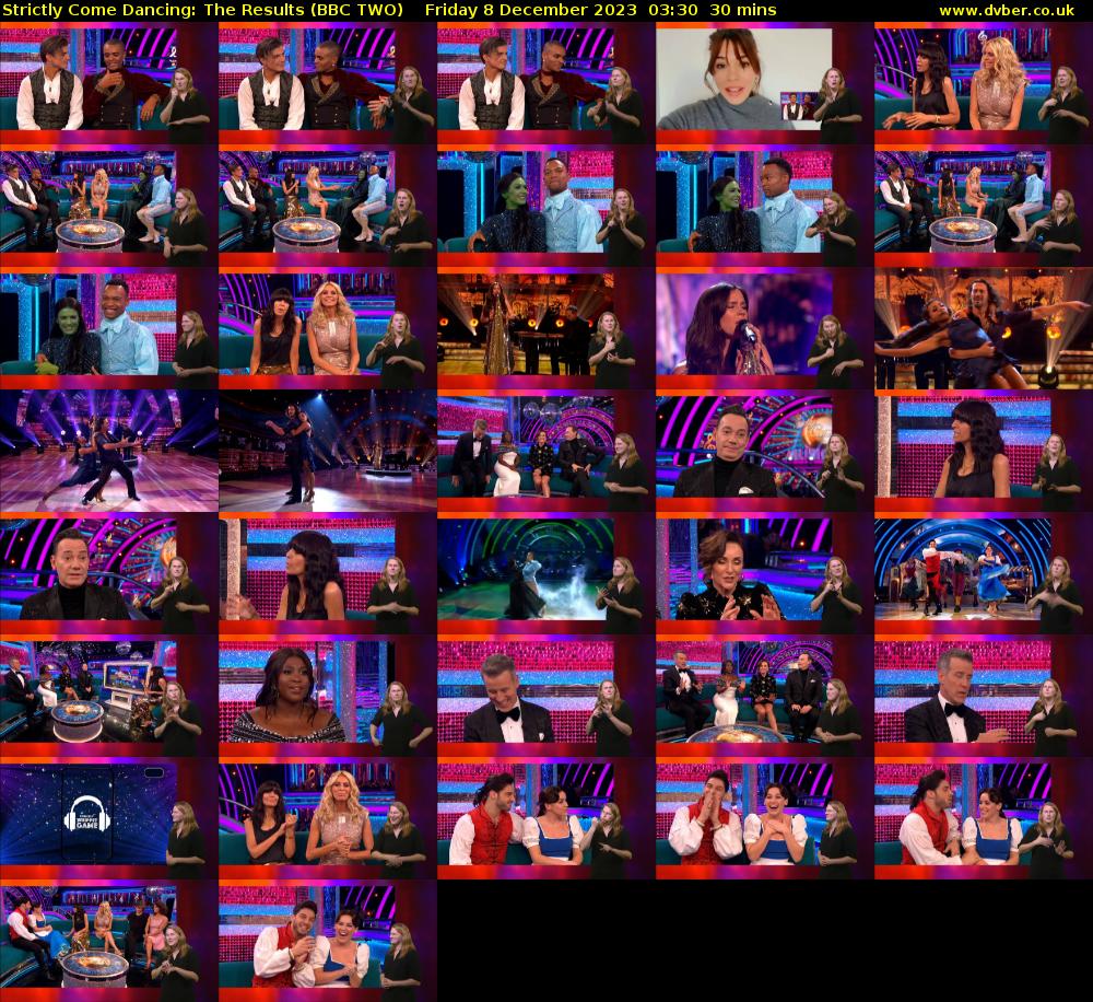 Strictly Come Dancing: The Results (BBC TWO) Friday 8 December 2023 03:30 - 04:00