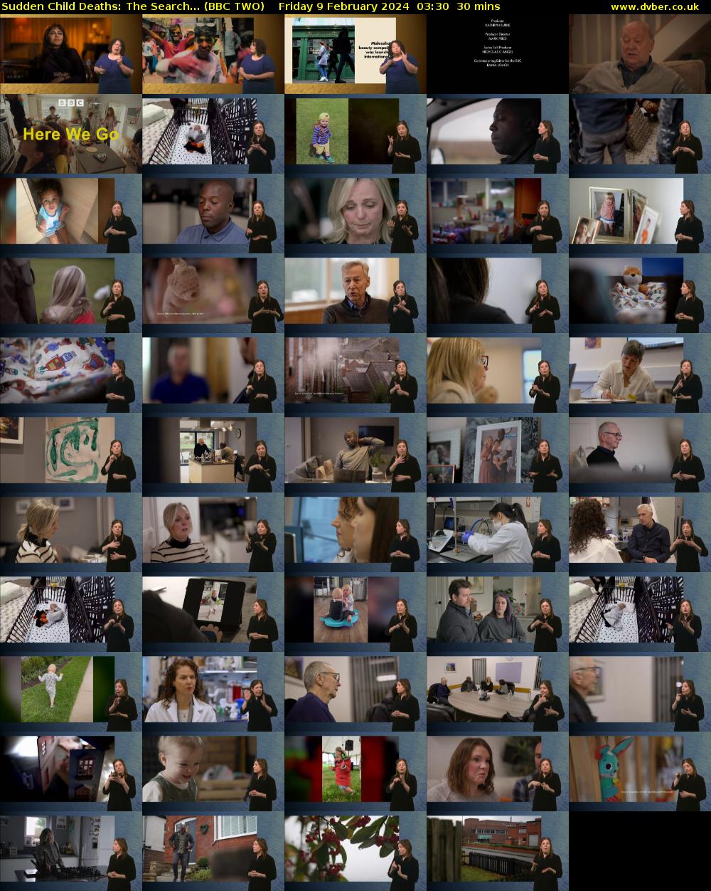 Sudden Child Deaths: The Search... (BBC TWO) Friday 9 February 2024 03:30 - 04:00