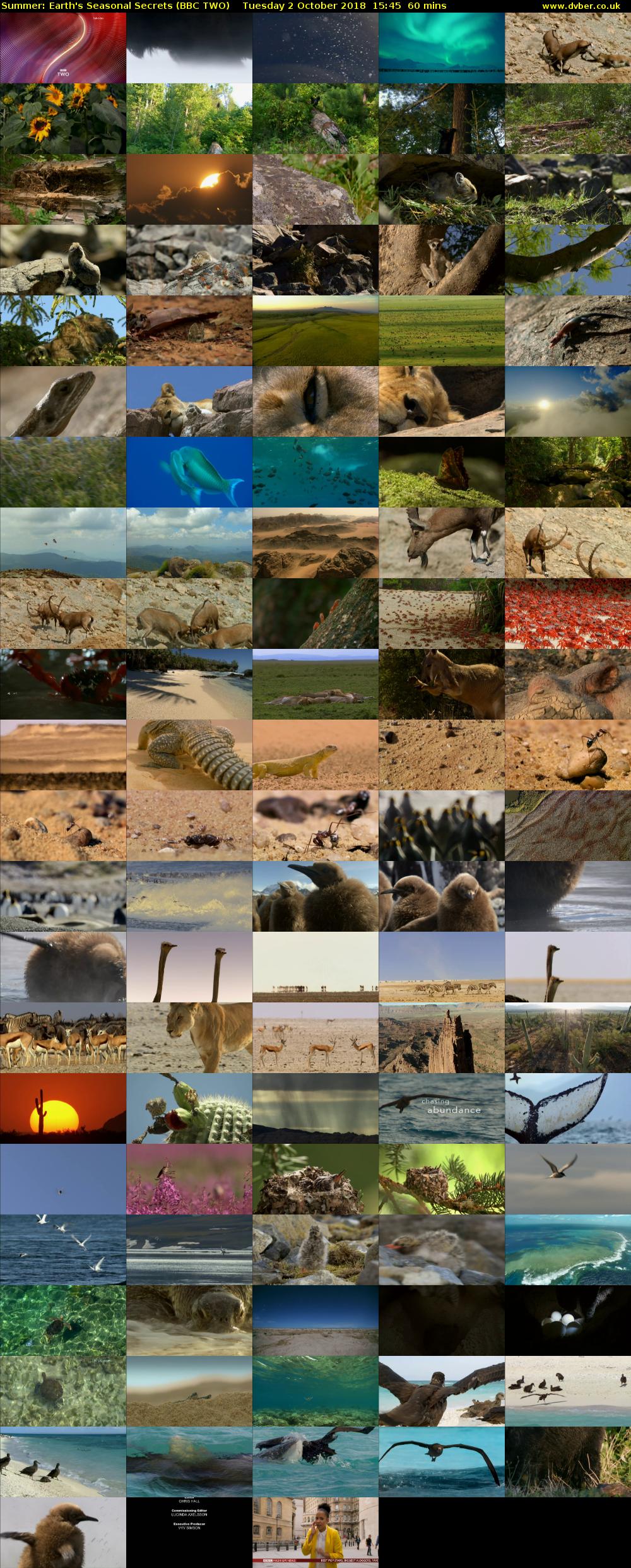 Summer: Earth's Seasonal Secrets (BBC TWO) Tuesday 2 October 2018 15:45 - 16:45