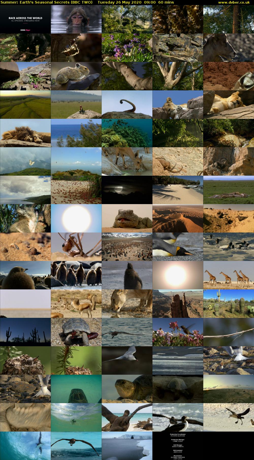 Summer: Earth's Seasonal Secrets (BBC TWO) Tuesday 26 May 2020 09:00 - 10:00