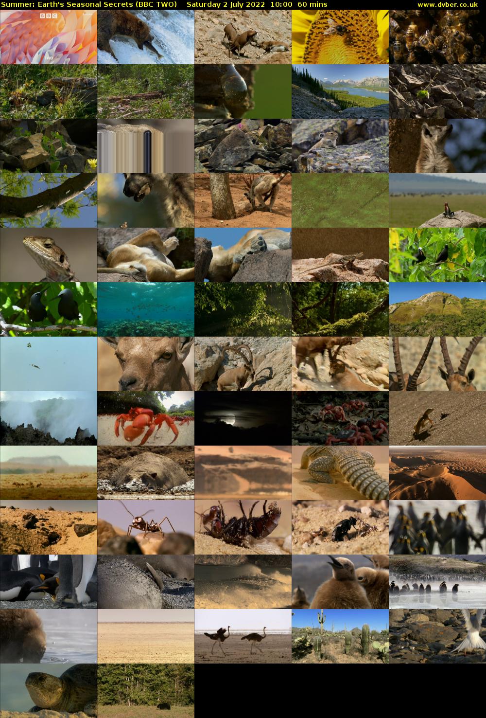 Summer: Earth's Seasonal Secrets (BBC TWO) Saturday 2 July 2022 10:00 - 11:00