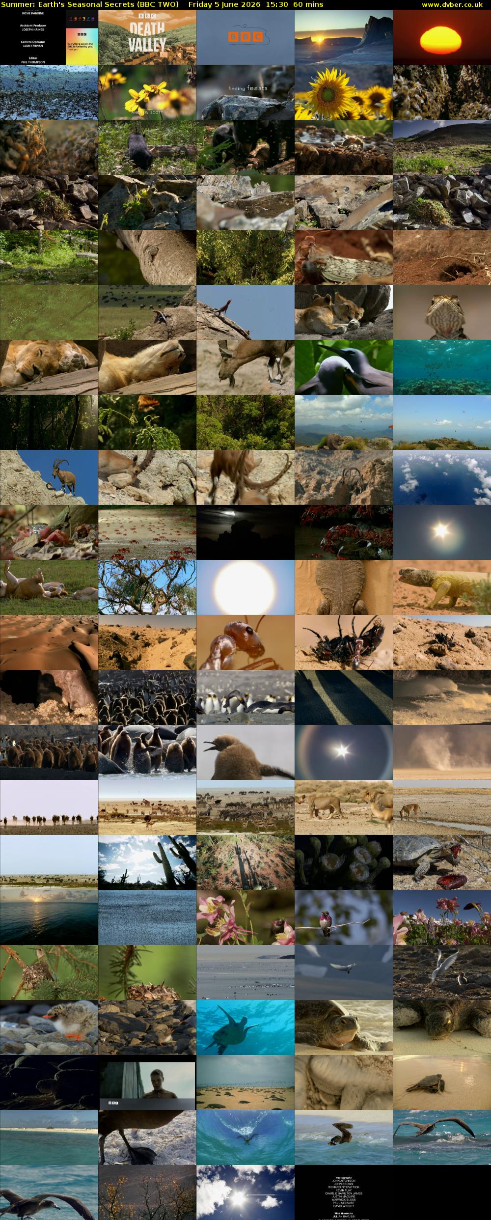 Summer: Earth's Seasonal Secrets (BBC TWO) Friday 5 June 2026 15:30 - 16:30