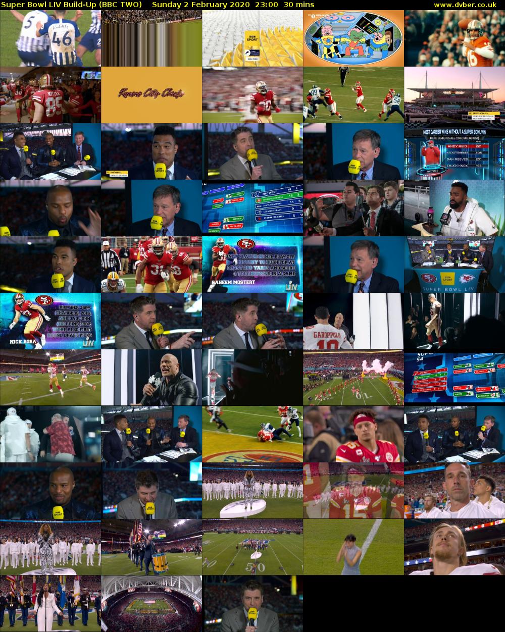 Super Bowl LIV Build-Up (BBC TWO) Sunday 2 February 2020 23:00 - 23:30