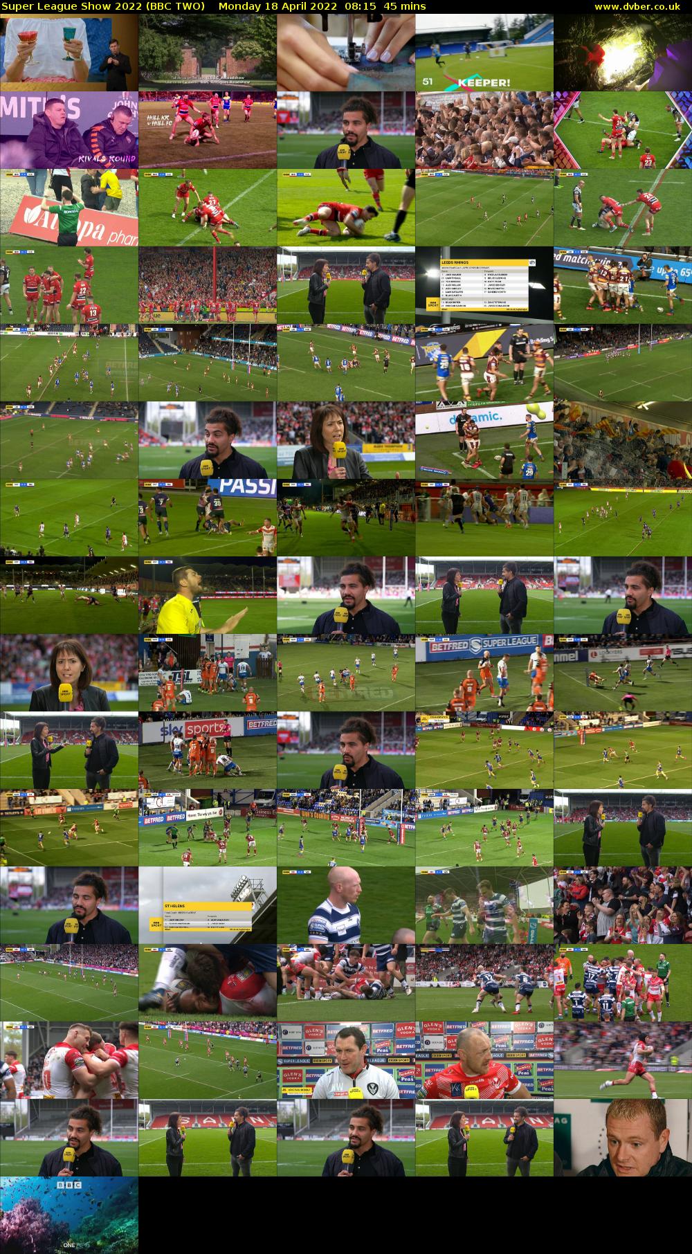Super League Show 2022 (BBC TWO) Monday 18 April 2022 08:15 - 09:00