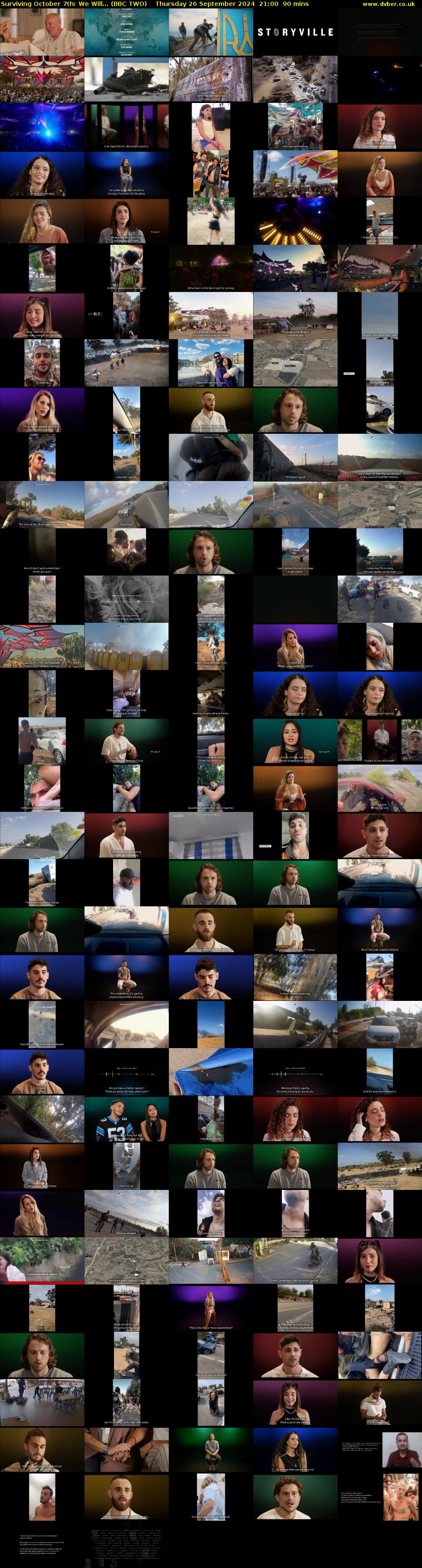 Surviving October 7th: We Will... (BBC TWO) Thursday 26 September 2024 21:00 - 22:30