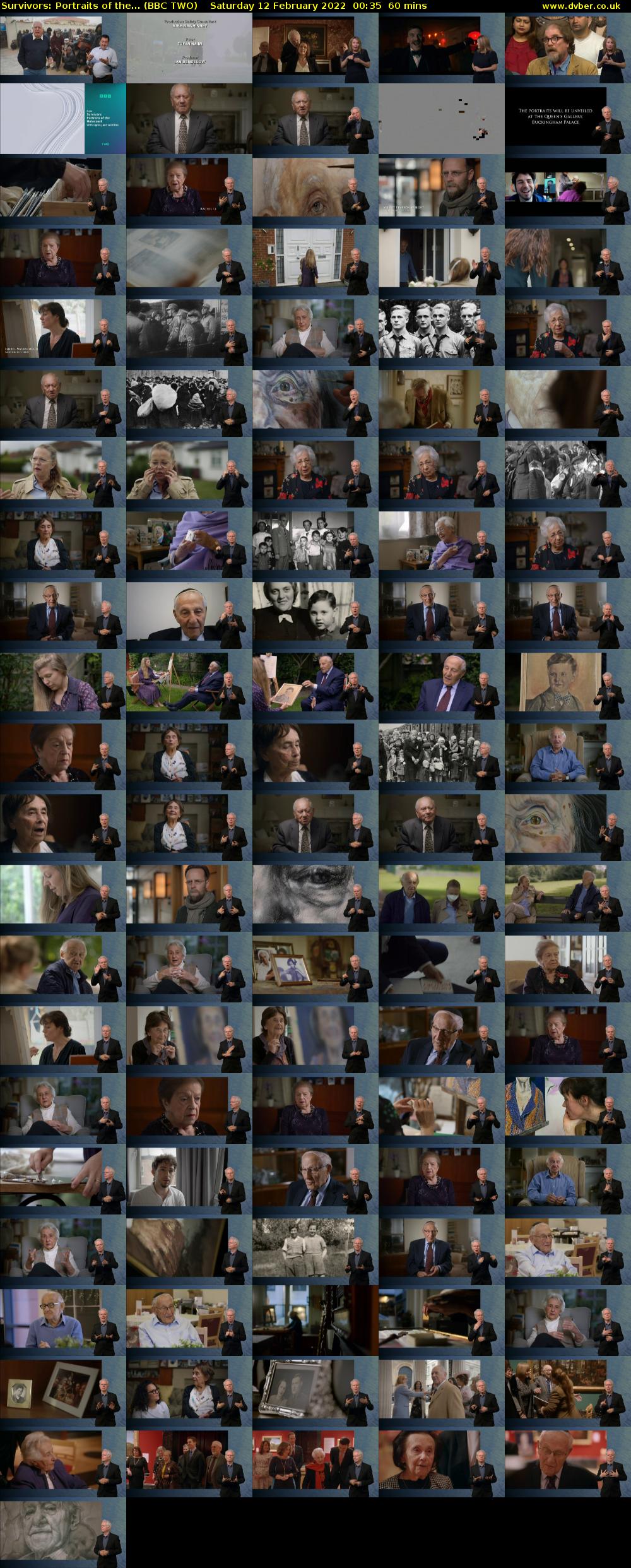 Survivors: Portraits of the... (BBC TWO) Saturday 12 February 2022 00:35 - 01:35