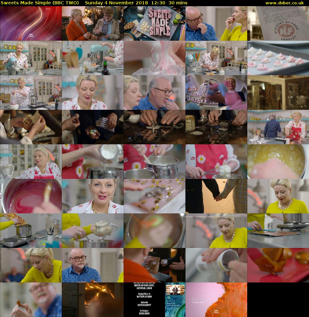 Sweets Made Simple (BBC TWO) Sunday 4 November 2018 12:30 - 13:00