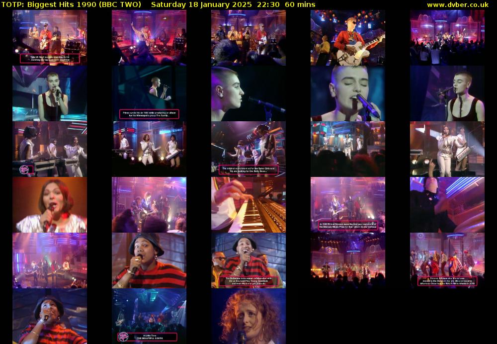 TOTP: Biggest Hits 1990 (BBC TWO) Saturday 18 January 2025 22:30 - 23:30