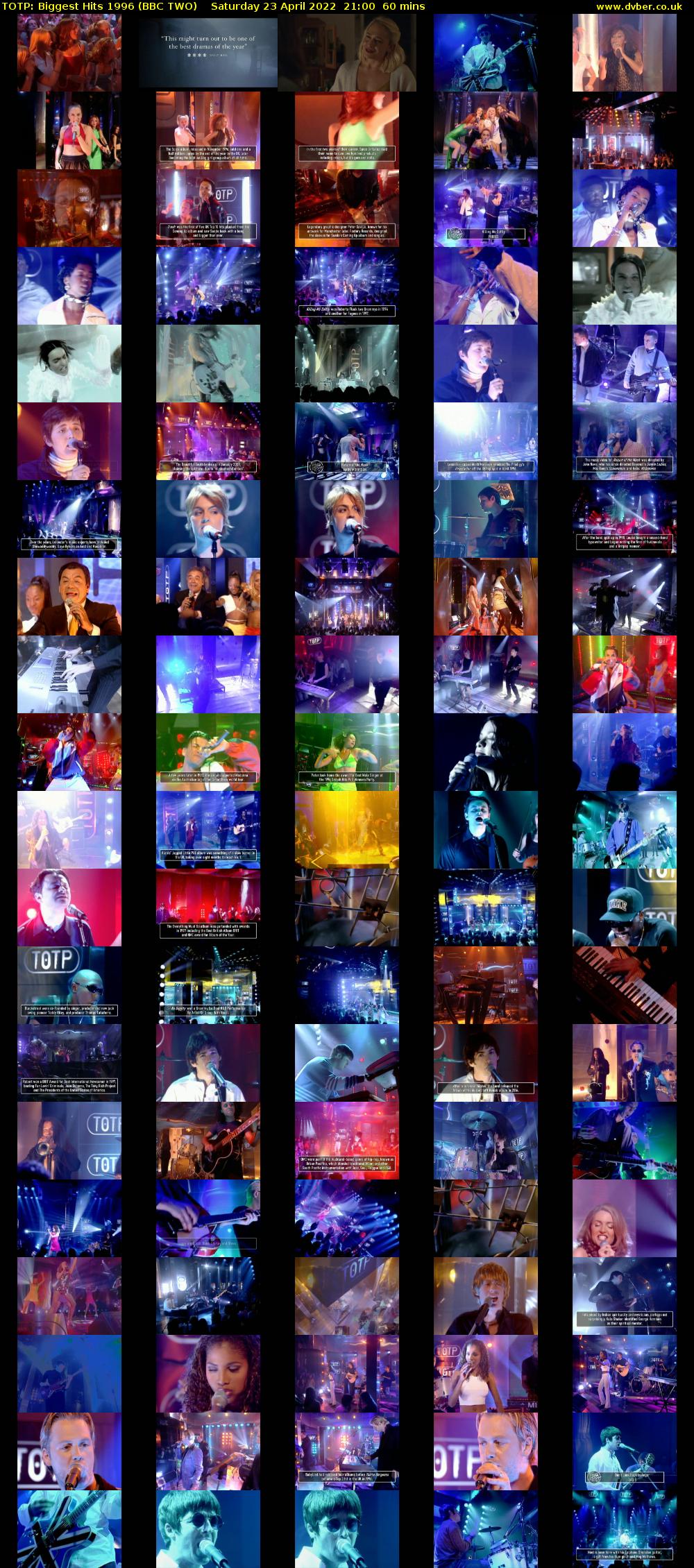 TOTP: Biggest Hits 1996 (BBC TWO) Saturday 23 April 2022 21:00 - 22:00