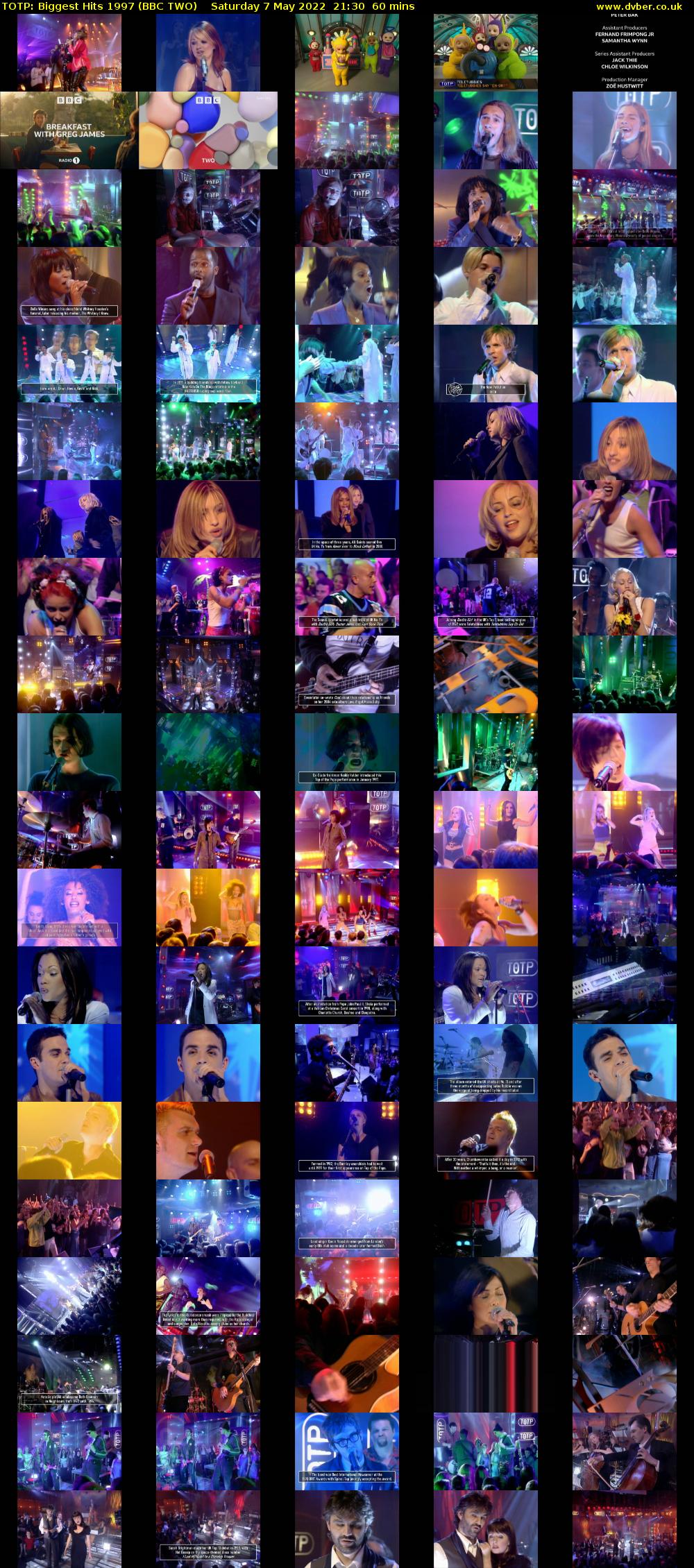 TOTP: Biggest Hits 1997 (BBC TWO) Saturday 7 May 2022 21:30 - 22:30