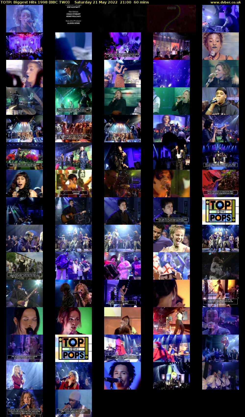 TOTP: Biggest Hits 1998 (BBC TWO) Saturday 21 May 2022 21:00 - 22:00
