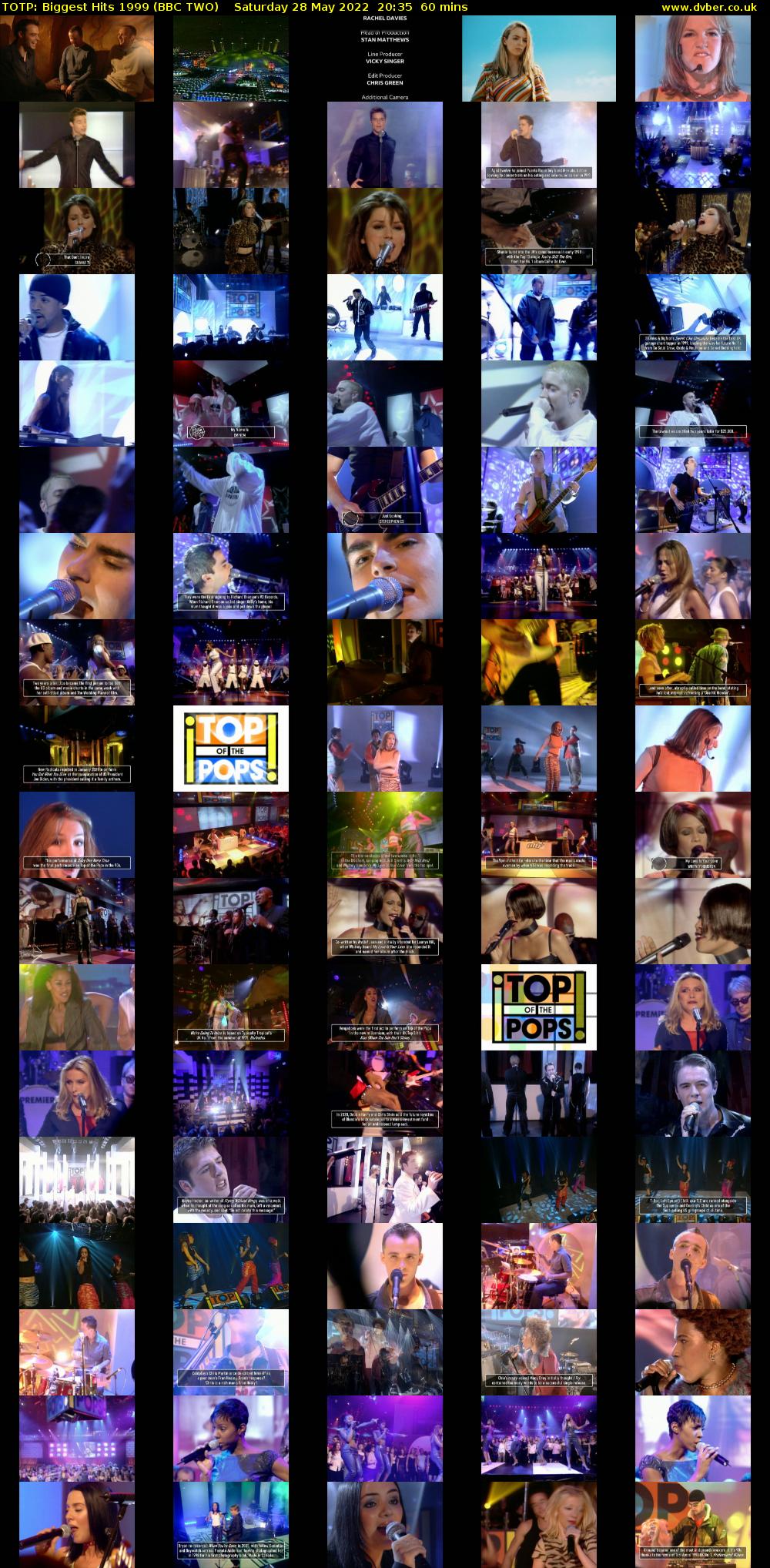 TOTP: Biggest Hits 1999 (BBC TWO) Saturday 28 May 2022 20:35 - 21:35