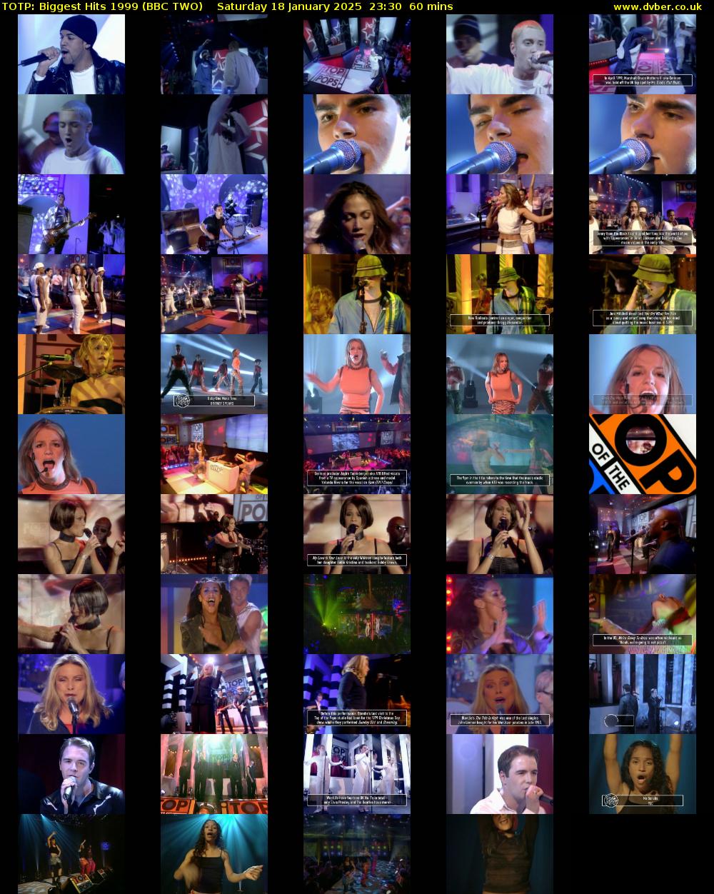 TOTP: Biggest Hits 1999 (BBC TWO) Saturday 18 January 2025 23:30 - 00:30