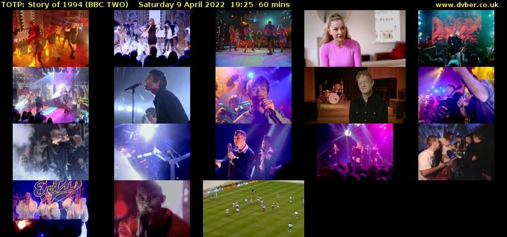 TOTP: Story of 1994 (BBC TWO) Saturday 9 April 2022 19:25 - 20:25
