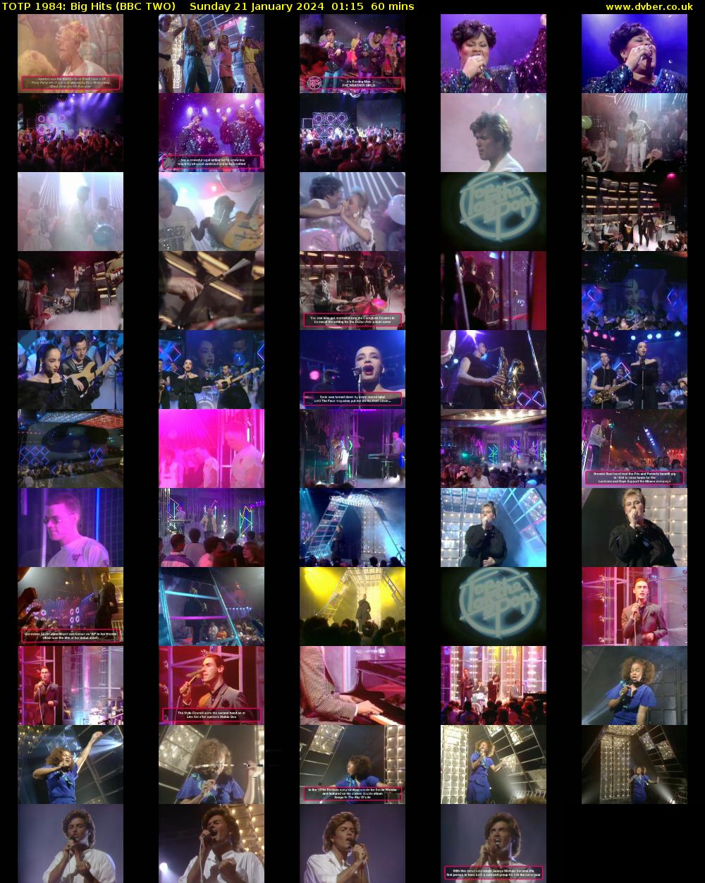 TOTP 1984: Big Hits (BBC TWO) Sunday 21 January 2024 01:15 - 02:15