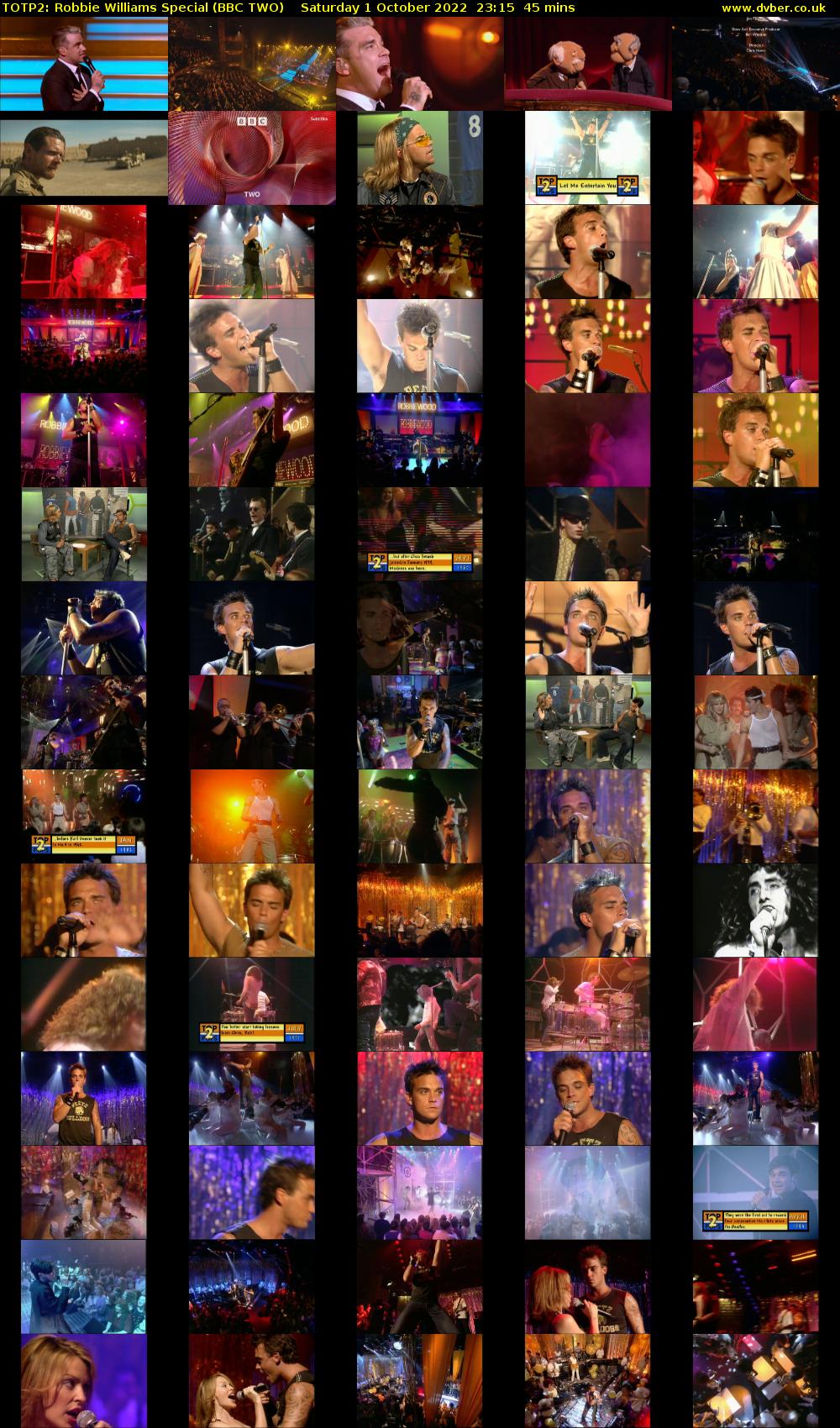 TOTP2: Robbie Williams Special (BBC TWO) Saturday 1 October 2022 23:15 - 00:00