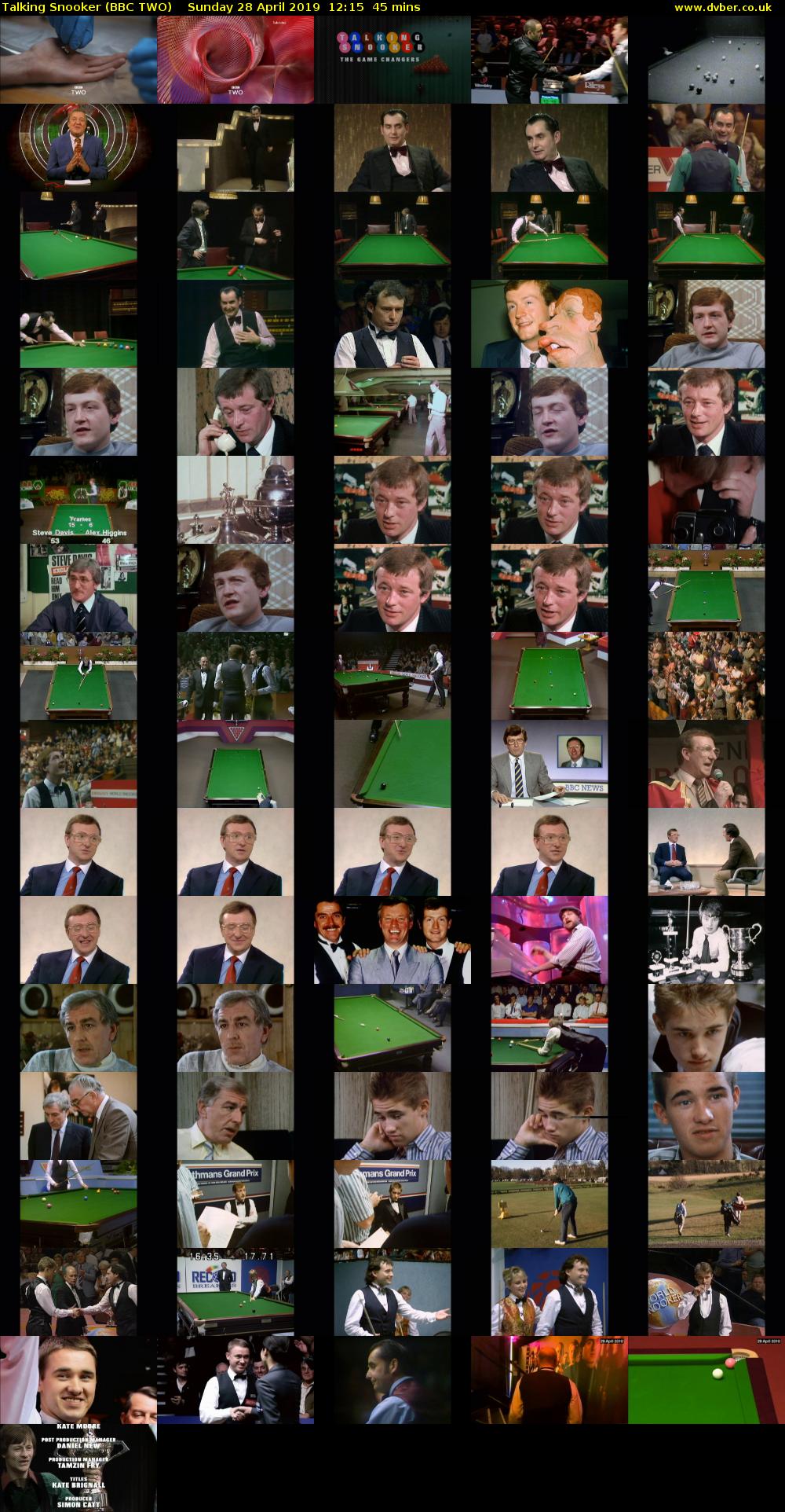 Talking Snooker (BBC TWO) Sunday 28 April 2019 12:15 - 13:00
