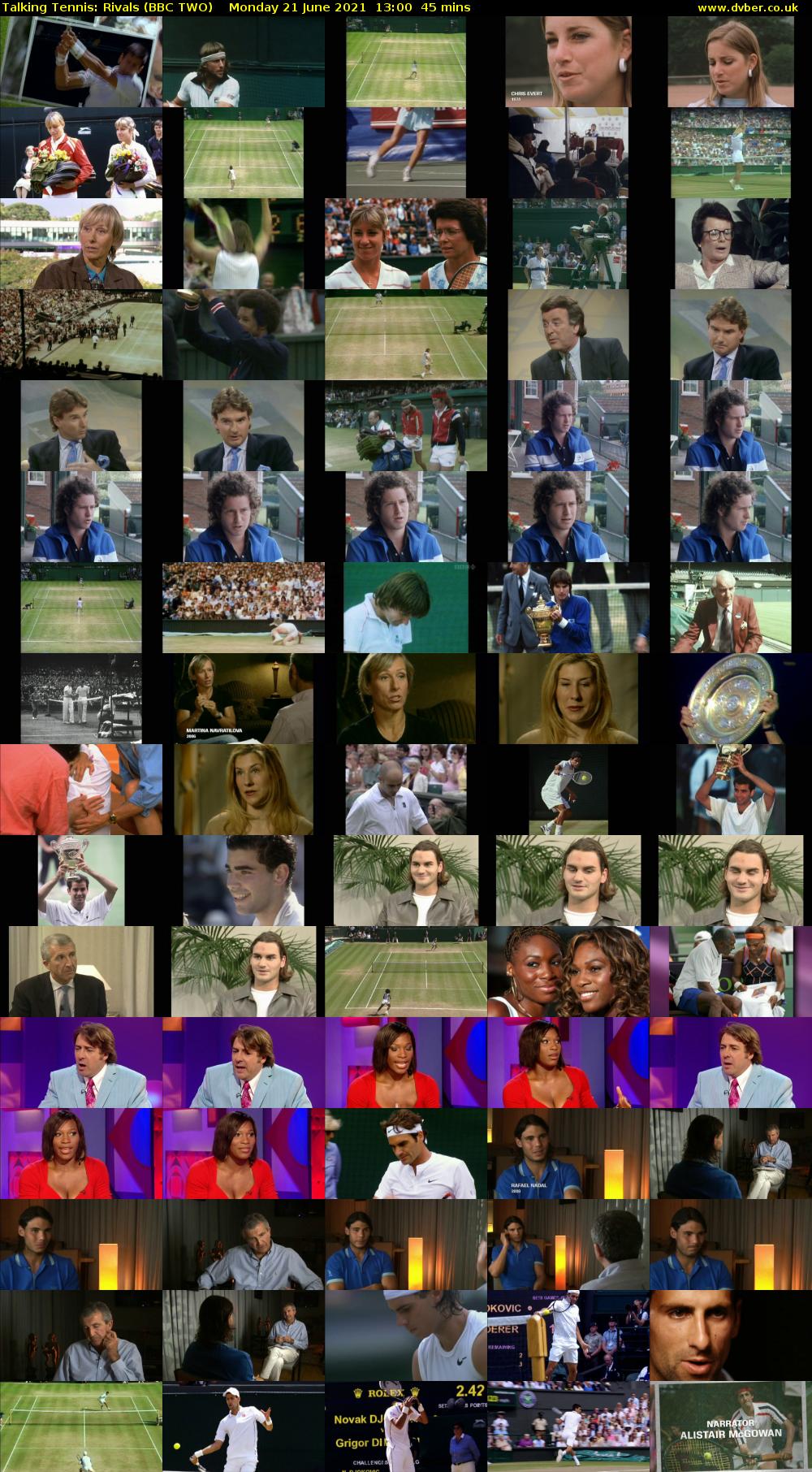 Talking Tennis: Rivals (BBC TWO) Monday 21 June 2021 13:00 - 13:45