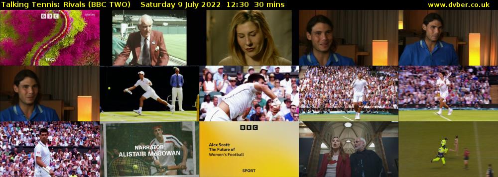 Talking Tennis: Rivals (BBC TWO) Saturday 9 July 2022 12:30 - 13:00
