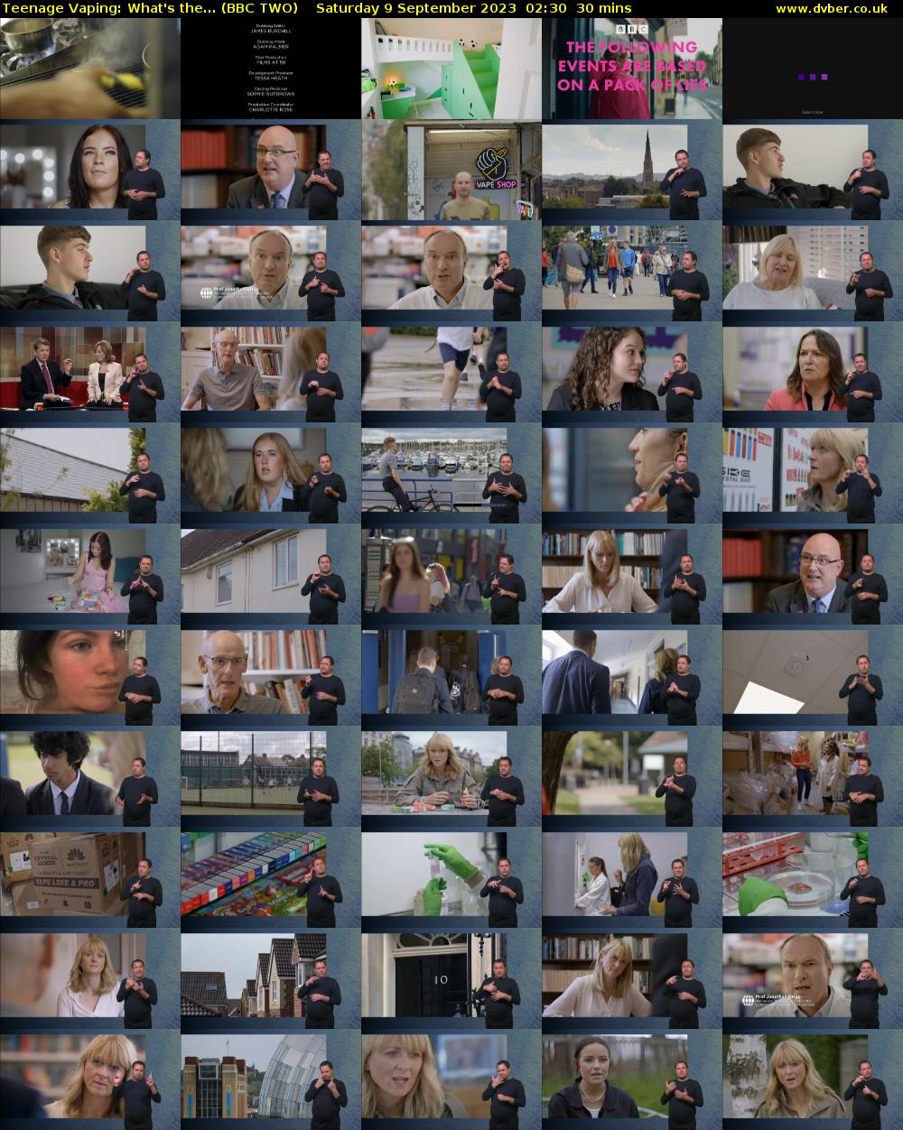 Teenage Vaping: What's the... (BBC TWO) Saturday 9 September 2023 02:30 - 03:00