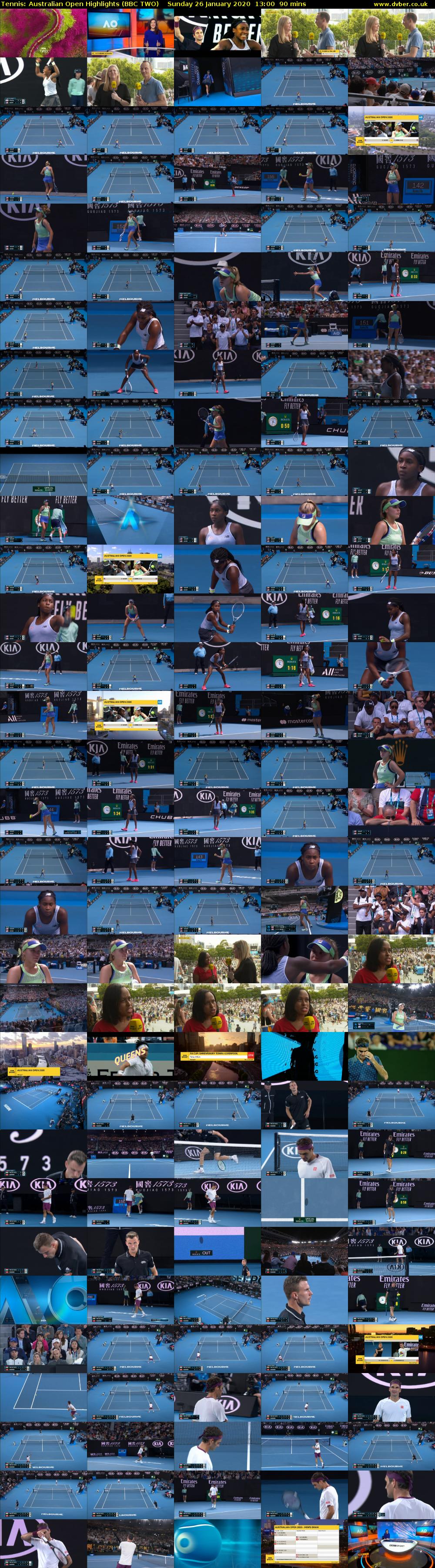Tennis: Australian Open Highlights (BBC TWO) Sunday 26 January 2020 13:00 - 14:30