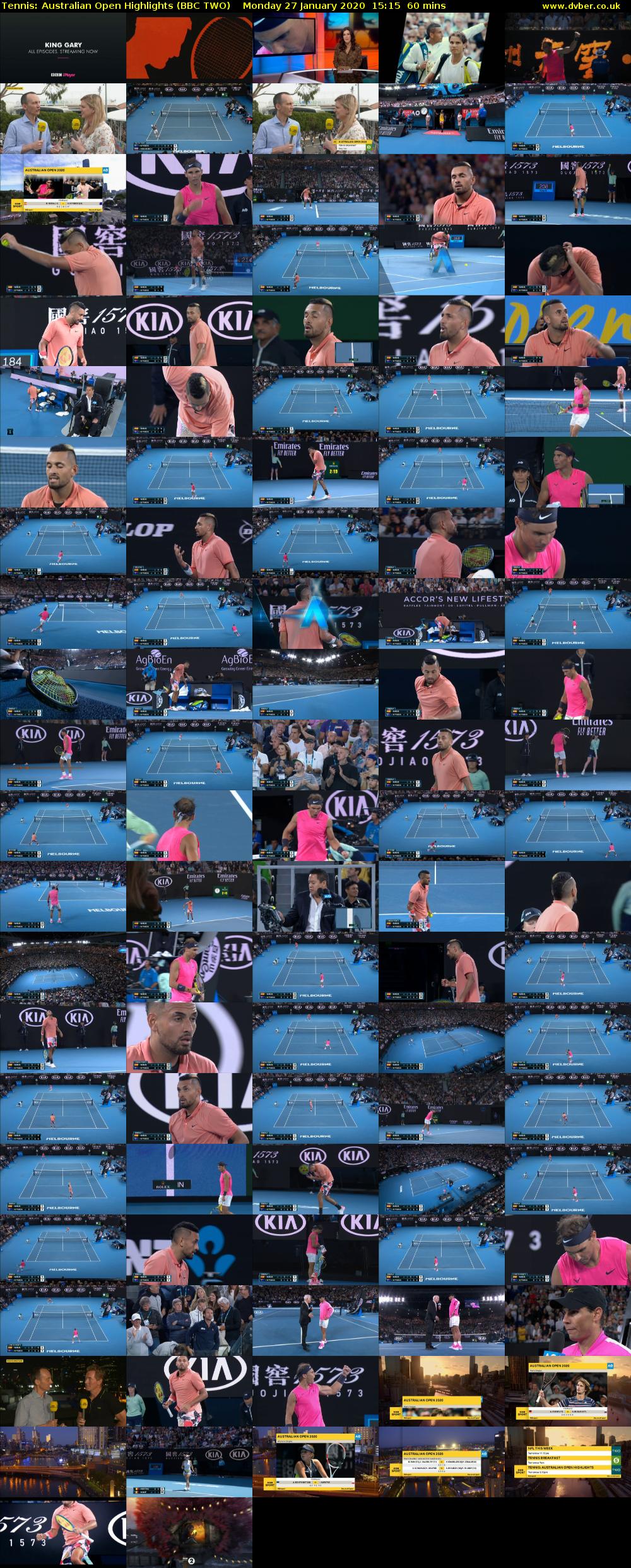 Tennis: Australian Open Highlights (BBC TWO) Monday 27 January 2020 15:15 - 16:15