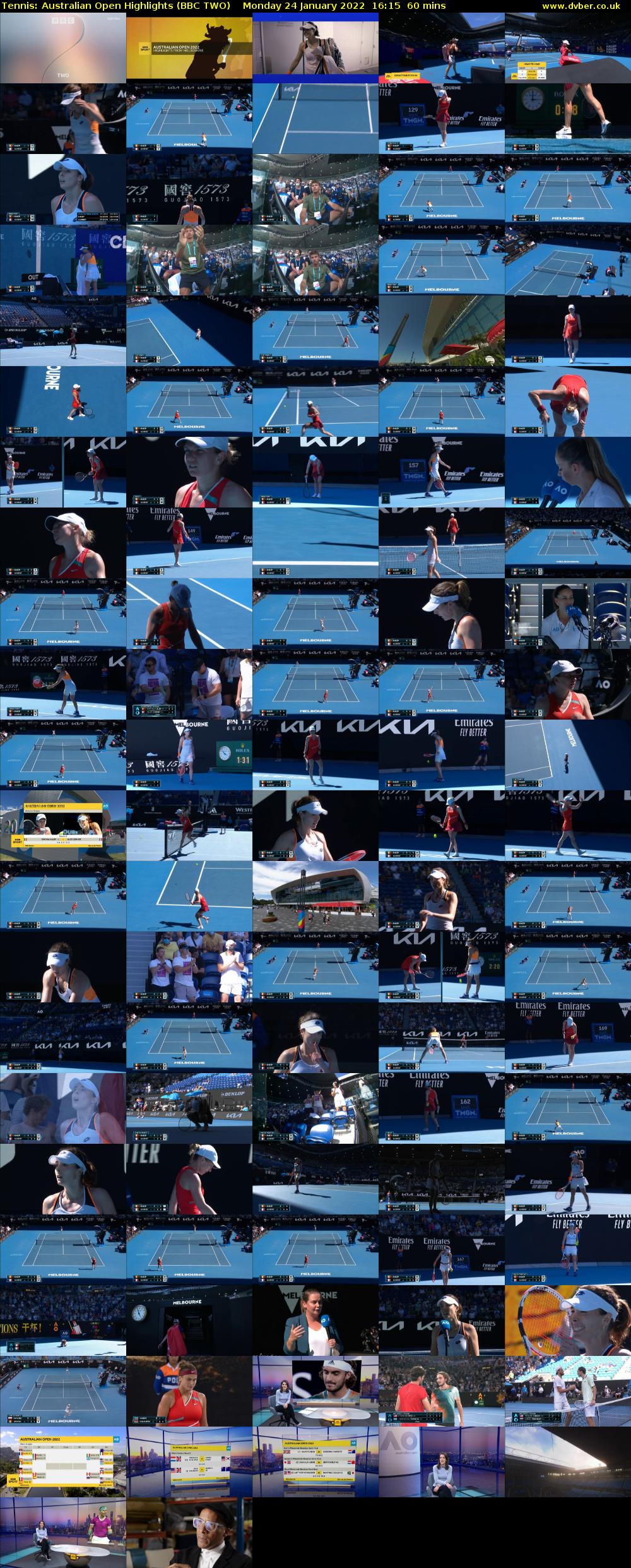 Tennis: Australian Open Highlights (BBC TWO) Monday 24 January 2022 16:15 - 17:15
