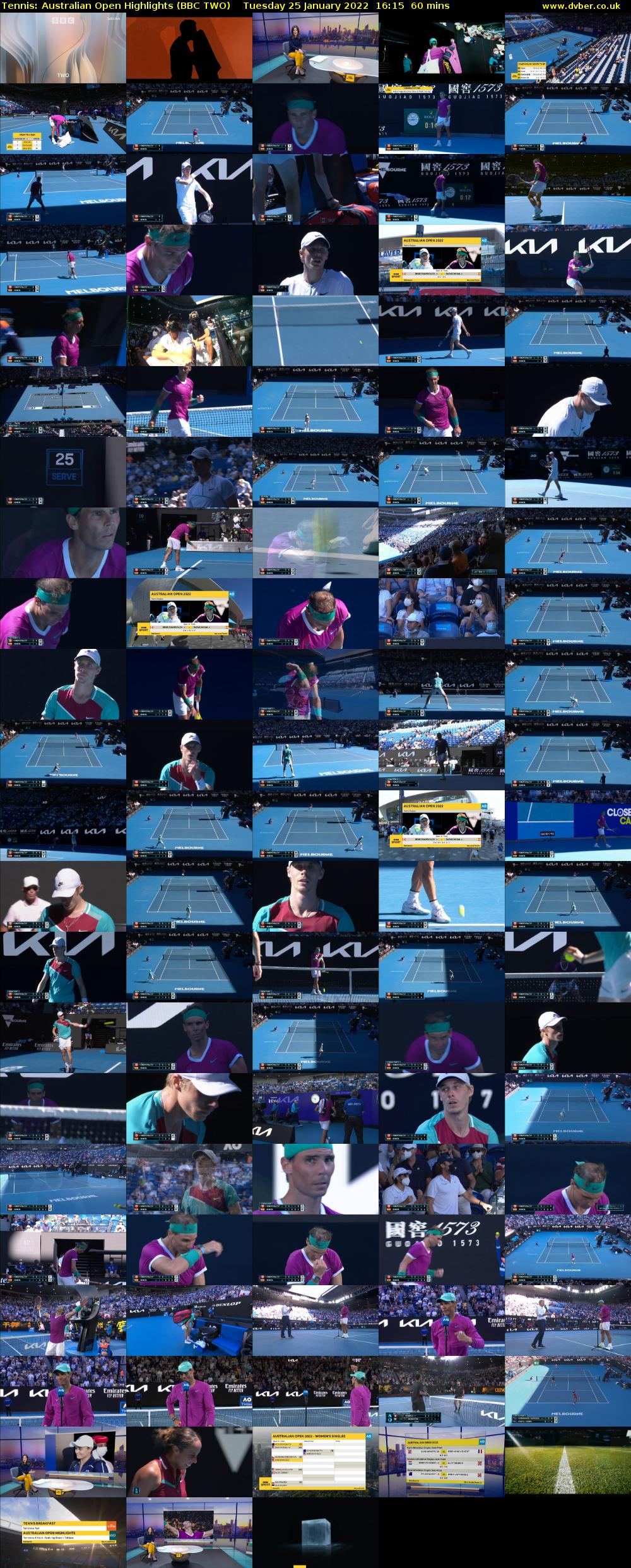 Tennis: Australian Open Highlights (BBC TWO) Tuesday 25 January 2022 16:15 - 17:15