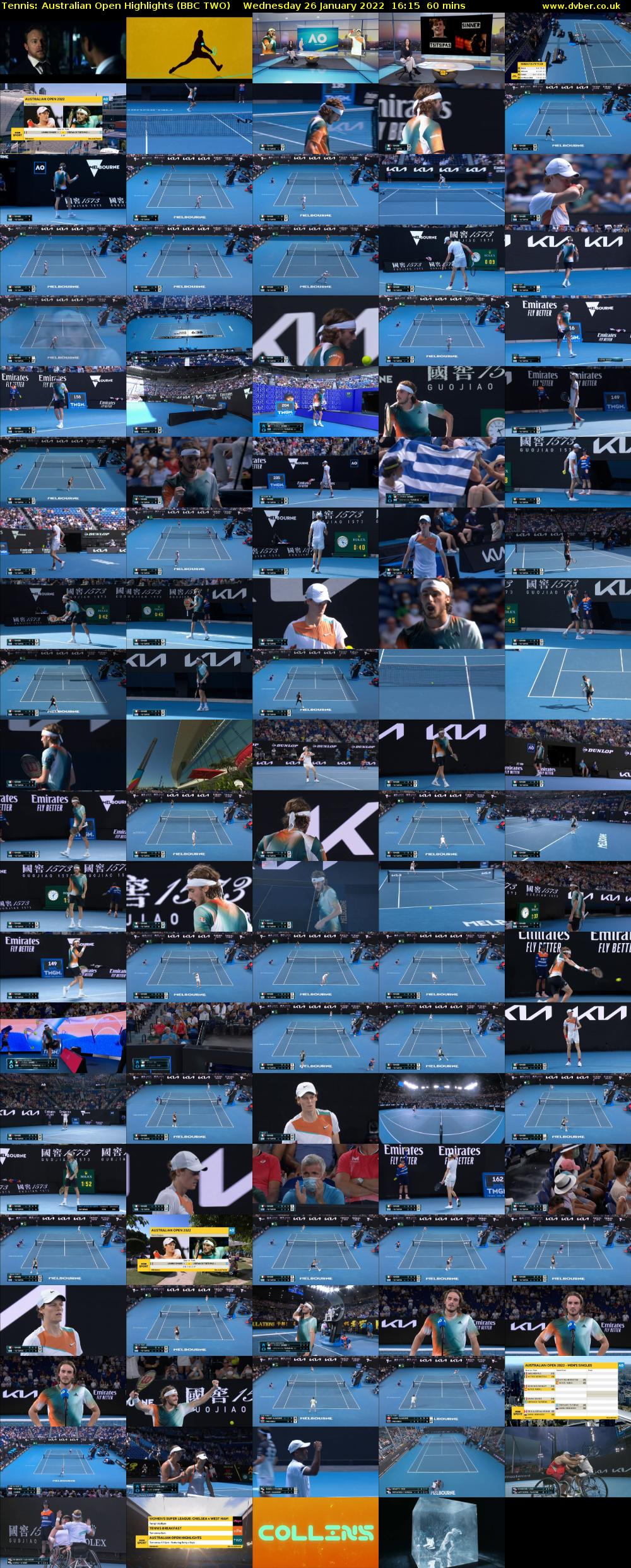 Tennis: Australian Open Highlights (BBC TWO) Wednesday 26 January 2022 16:15 - 17:15