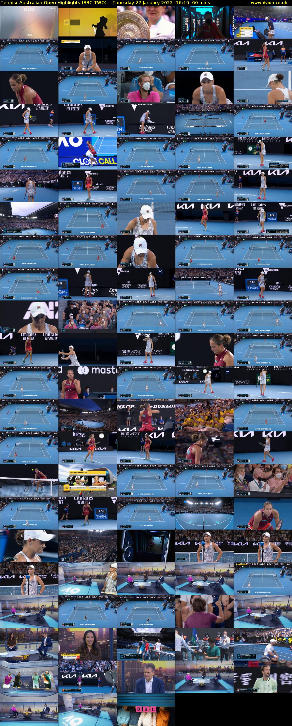 Tennis: Australian Open Highlights (BBC TWO) Thursday 27 January 2022 16:15 - 17:15