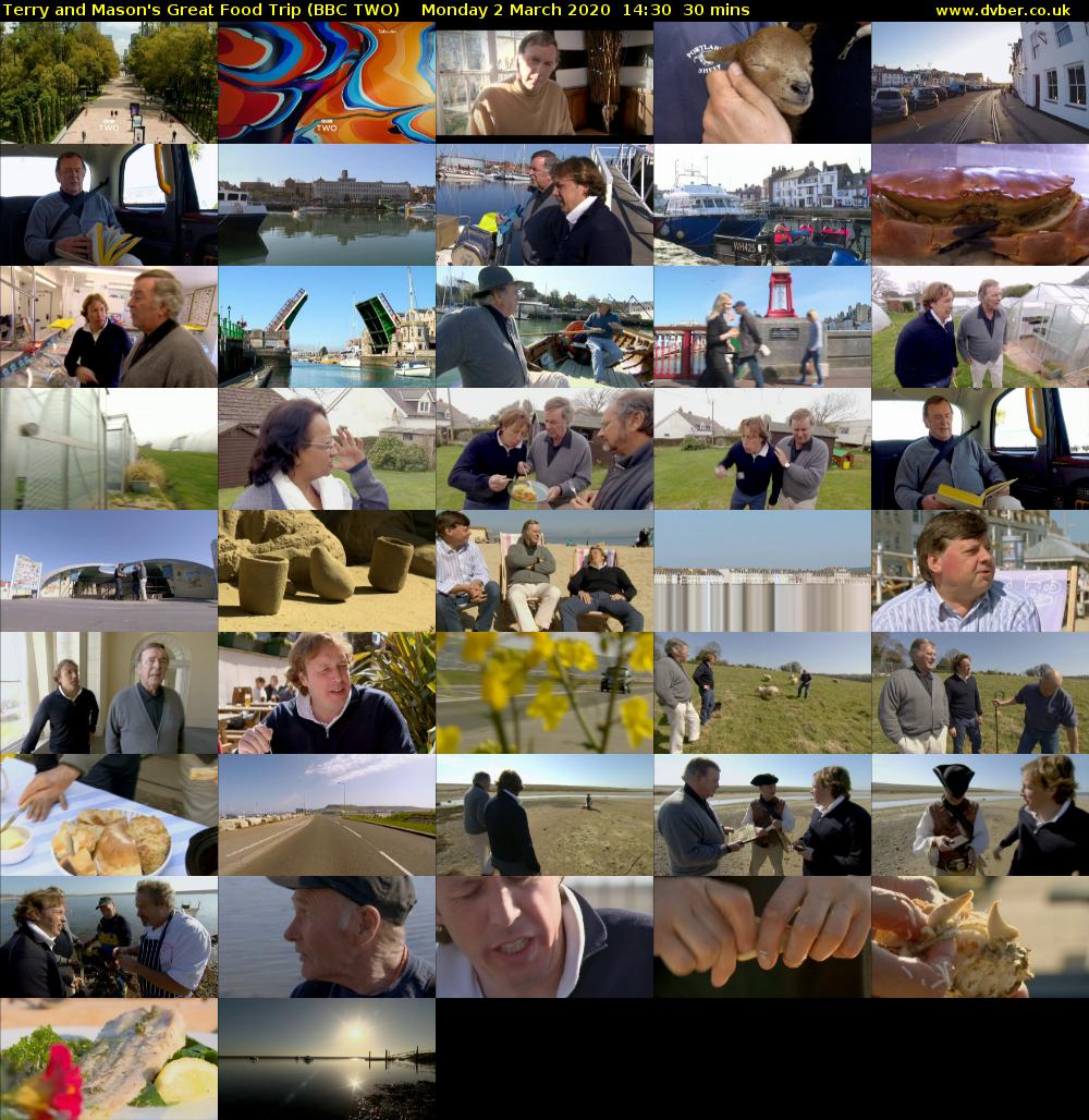 Terry and Mason's Great Food Trip (BBC TWO) Monday 2 March 2020 14:30 - 15:00