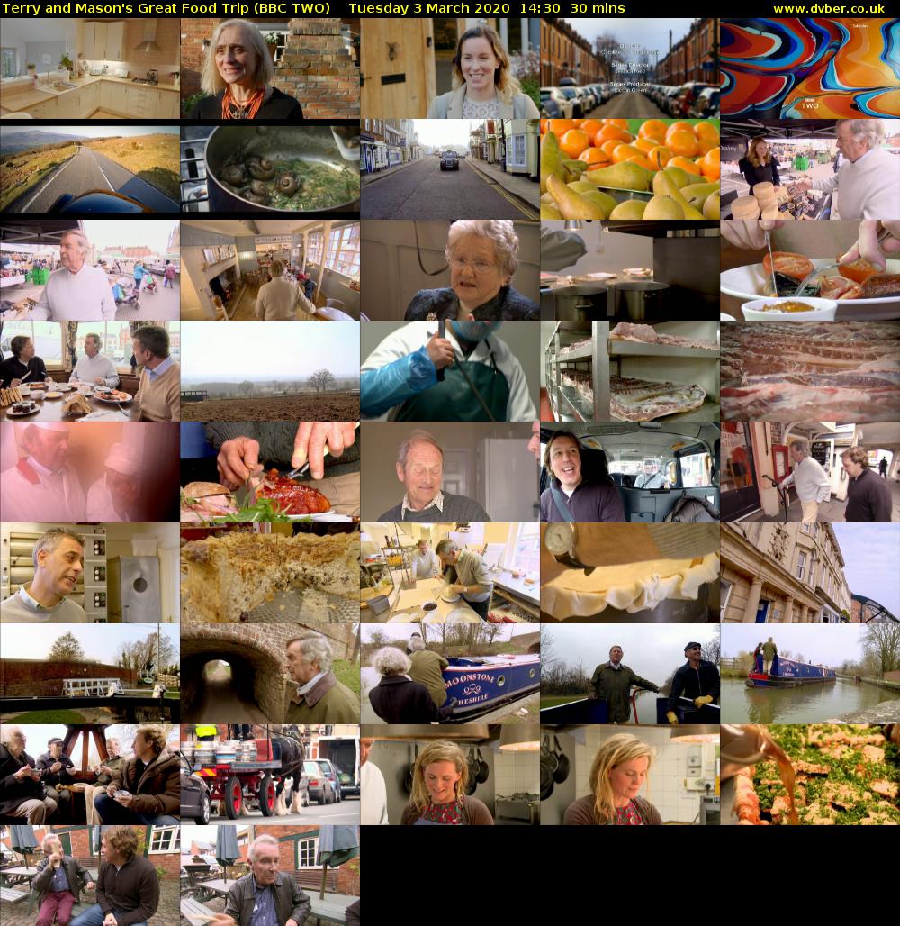 Terry and Mason's Great Food Trip (BBC TWO) Tuesday 3 March 2020 14:30 - 15:00