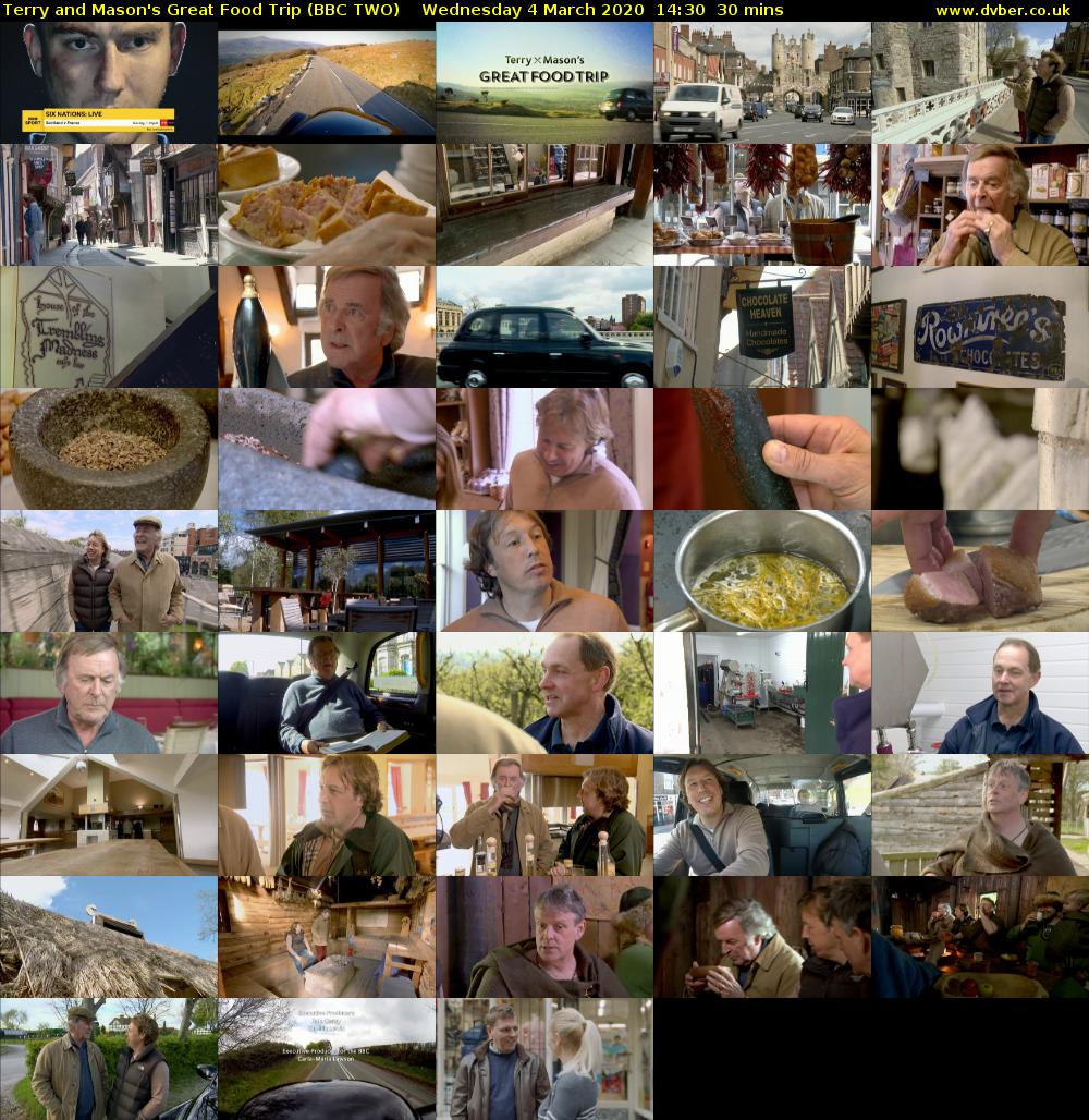 Terry and Mason's Great Food Trip (BBC TWO) Wednesday 4 March 2020 14:30 - 15:00