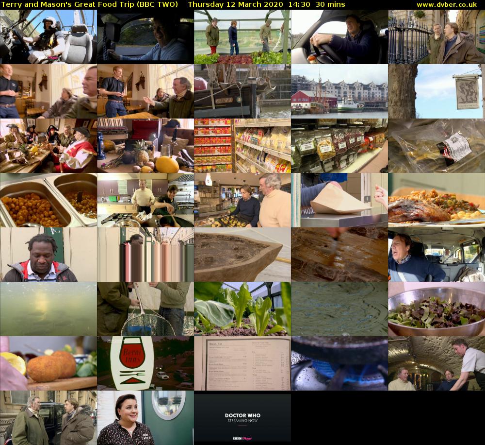 Terry and Mason's Great Food Trip (BBC TWO) Thursday 12 March 2020 14:30 - 15:00