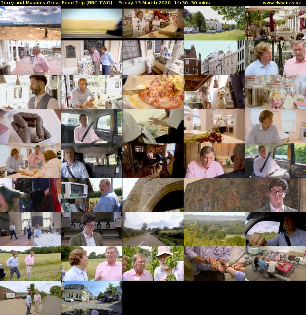Terry and Mason's Great Food Trip (BBC TWO) Friday 13 March 2020 14:30 - 15:00