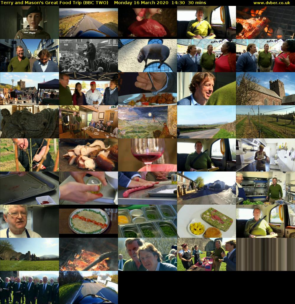 Terry and Mason's Great Food Trip (BBC TWO) Monday 16 March 2020 14:30 - 15:00