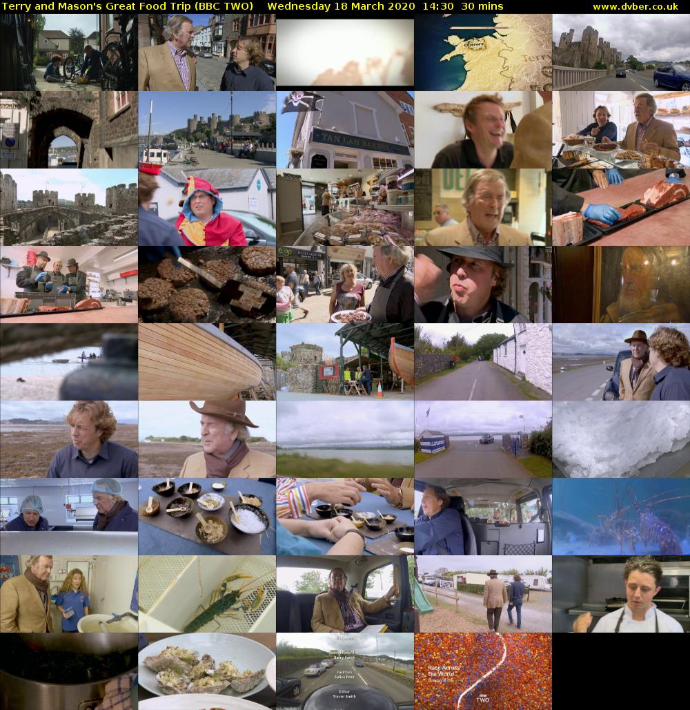 Terry and Mason's Great Food Trip (BBC TWO) Wednesday 18 March 2020 14:30 - 15:00