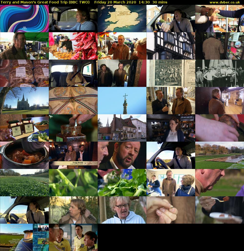 Terry and Mason's Great Food Trip (BBC TWO) Friday 20 March 2020 14:30 - 15:00
