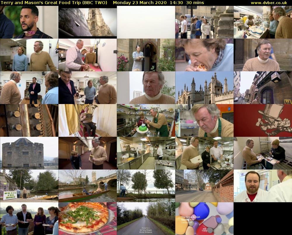Terry and Mason's Great Food Trip (BBC TWO) Monday 23 March 2020 14:30 - 15:00