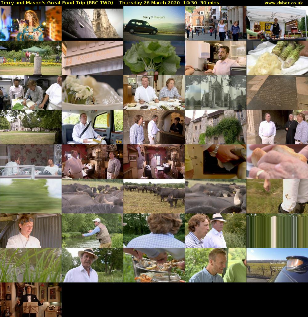 Terry and Mason's Great Food Trip (BBC TWO) Thursday 26 March 2020 14:30 - 15:00