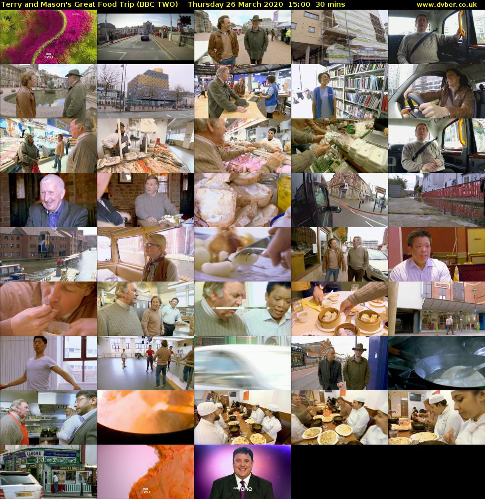 Terry and Mason's Great Food Trip (BBC TWO) Thursday 26 March 2020 15:00 - 15:30