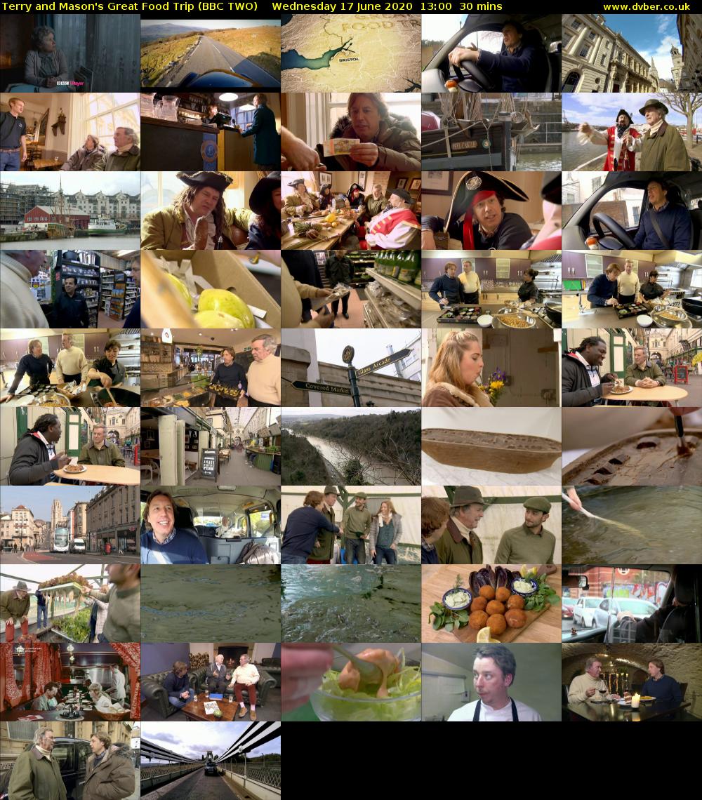 Terry and Mason's Great Food Trip (BBC TWO) Wednesday 17 June 2020 13:00 - 13:30